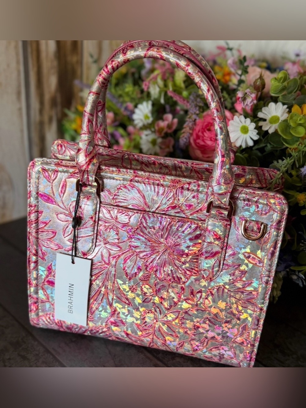Brahmin Cami Coral Snapdragon Lokelani Assorted Sample Satchel NWT FIRM $ - Picture 3 of 8